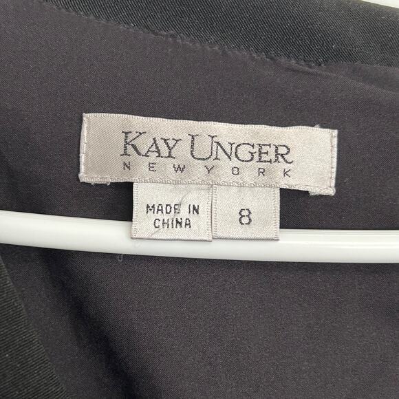 Kay Unger New York Black Sheath Cocktail Party Dress Size 8 - Picture 5 of 13